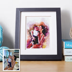 Watercolour Couple Portrait For Weddings/ Relationships l Custom Artwork From Your Photo l Stunning Home Decor
