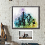 Watercolour Family Portrait, Custom Artwork From Your Photo, Stunning Home Decor